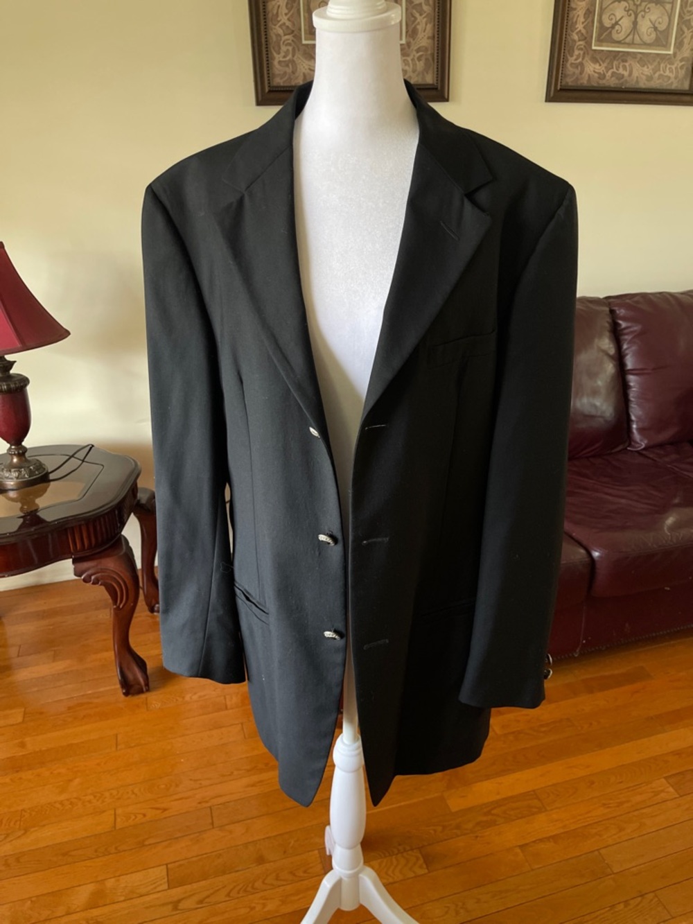 Versace Black Wool Blazer Men’s Single Breasted Sport Coat 48R